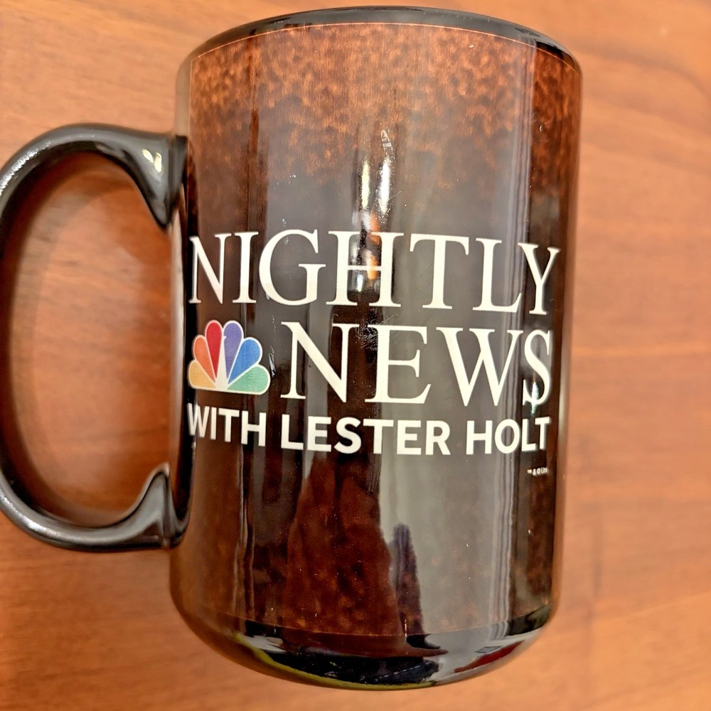 NBC Nightly News Lester Holt Mug 14 Oz Ceramic Coffee Cup TV Show Collectible
